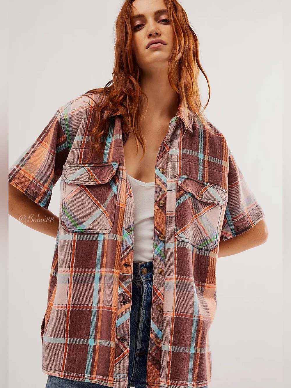 NWT Free People We The Free Vintage Crush Plaid Shirt